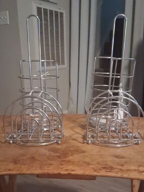 Pair of Chrome Wire Napkin & Utensil Holders